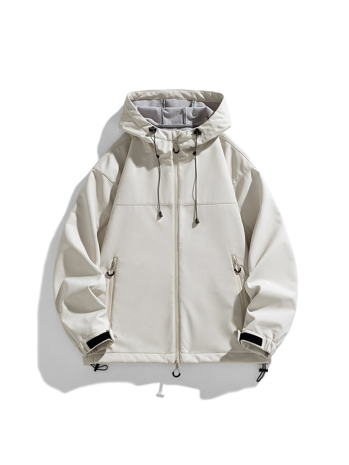 Herren funktionale und winddichte Outdoorjacke mit verstellbarer Kapuze Echoarchiv