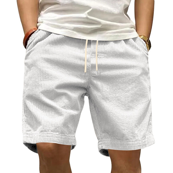 Herren lässige Cordshorts mit elastischem Bund und modernen Eingrifftaschen Echoarchiv