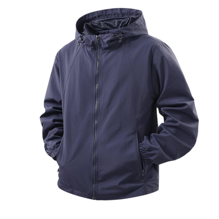 Herren Leichte atmungsaktive Kapuzen-Windjacke mit Mesh-Innenfutter und Reißverschlusstaschen Echo Archiv