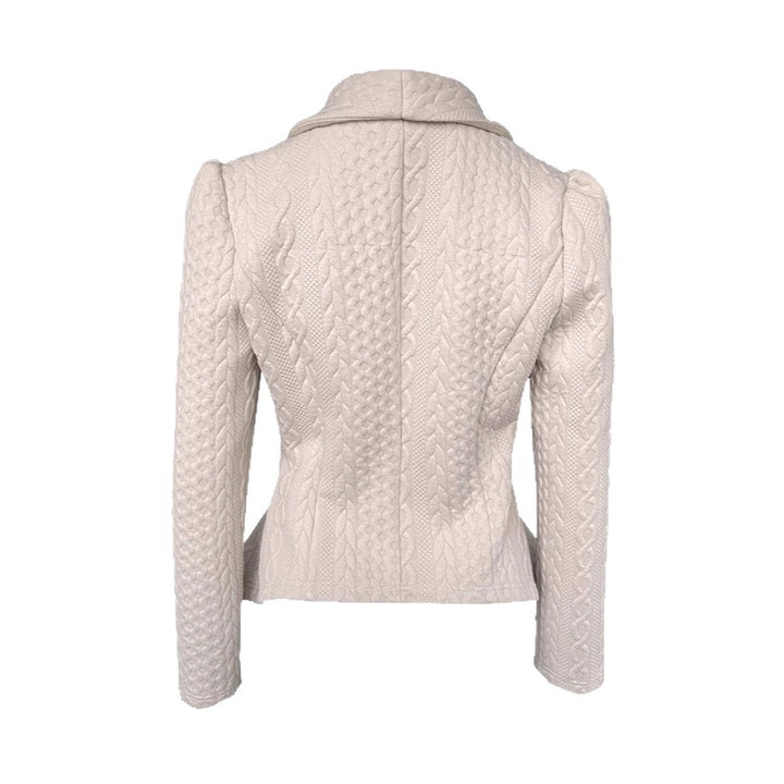 Damen Taillierter Strickblazer mit Schalkragen und Zopfstrickstruktur – Valéne