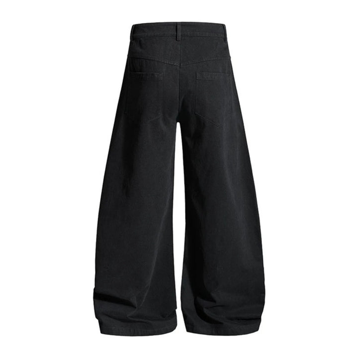 Damen Weite Culotte-Cargohose mit hohem Bund und Metallnieten, tiefer Schritt und aufgesetzten Taschen Echoarchiv