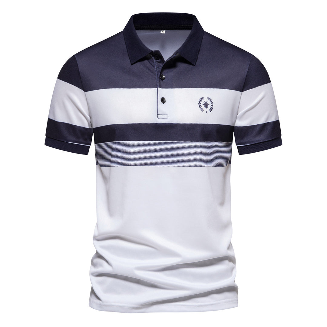 Herren Poloshirt mit modernem Streifenmuster und atmungsaktiven Eigenschaften Echoarchiv