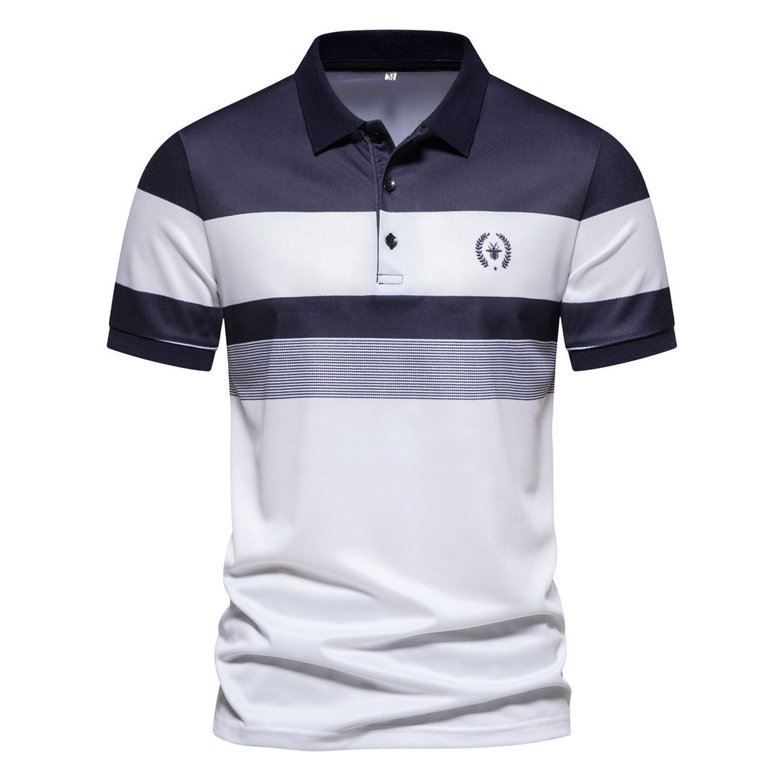 Herren Poloshirt mit modernem Streifenmuster und atmungsaktiven Eigenschaften – Cavello