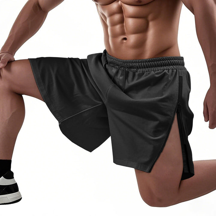 Herren Sportliche Funktionsshorts mit seitlichem Reißverschluss und elastischem Bund Echoarchiv