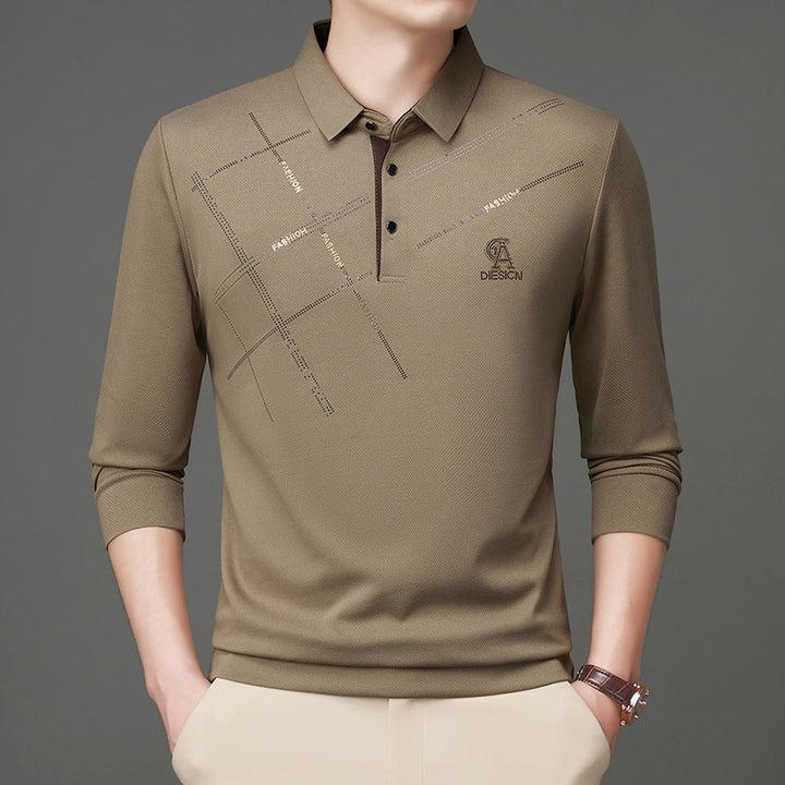Herren Poloshirt mit stylischem Grafikdruck und hochwertigem Funktionsmaterial Echoarchiv