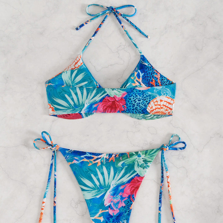 Damen Bikini-Set mit floralem Mustermix und regulierbaren Bändern Echo Archiv