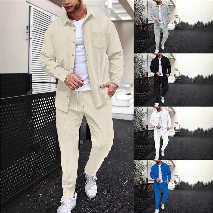 Herren lässiges Freizeithemd und Hose Set Echoarchiv