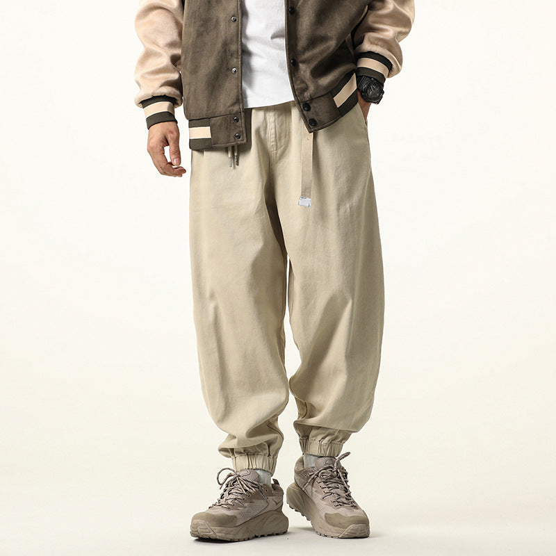 Herren Baggy‑Sweatstyle Cargohose aus schwerer Baumwolle mit elastischem Knöchelabschluss und Utility‑Schlaufen Echo Archiv