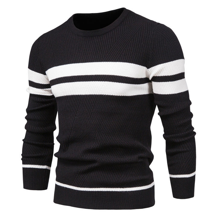 Herren Strickpullover mit modernem Strukturdesign und klassischen Streifen Echoarchiv