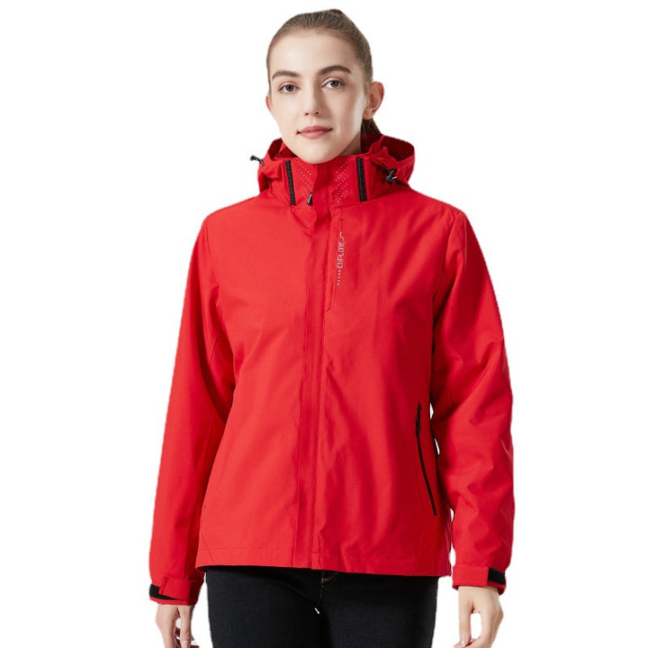 Damen leichte wasserabweisende Freizeit-Outdoorjacke mit verstellbarer Kapuze und verdecktem Reißverschluss Echo Archiv