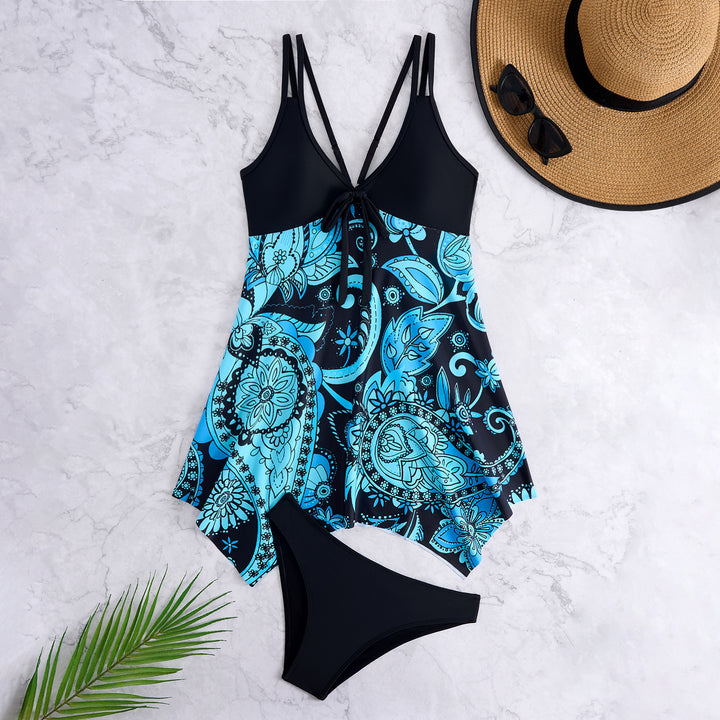 Damen Tankini-Set mit modischem floralem Oberteil und hoher Taille Echo Archiv