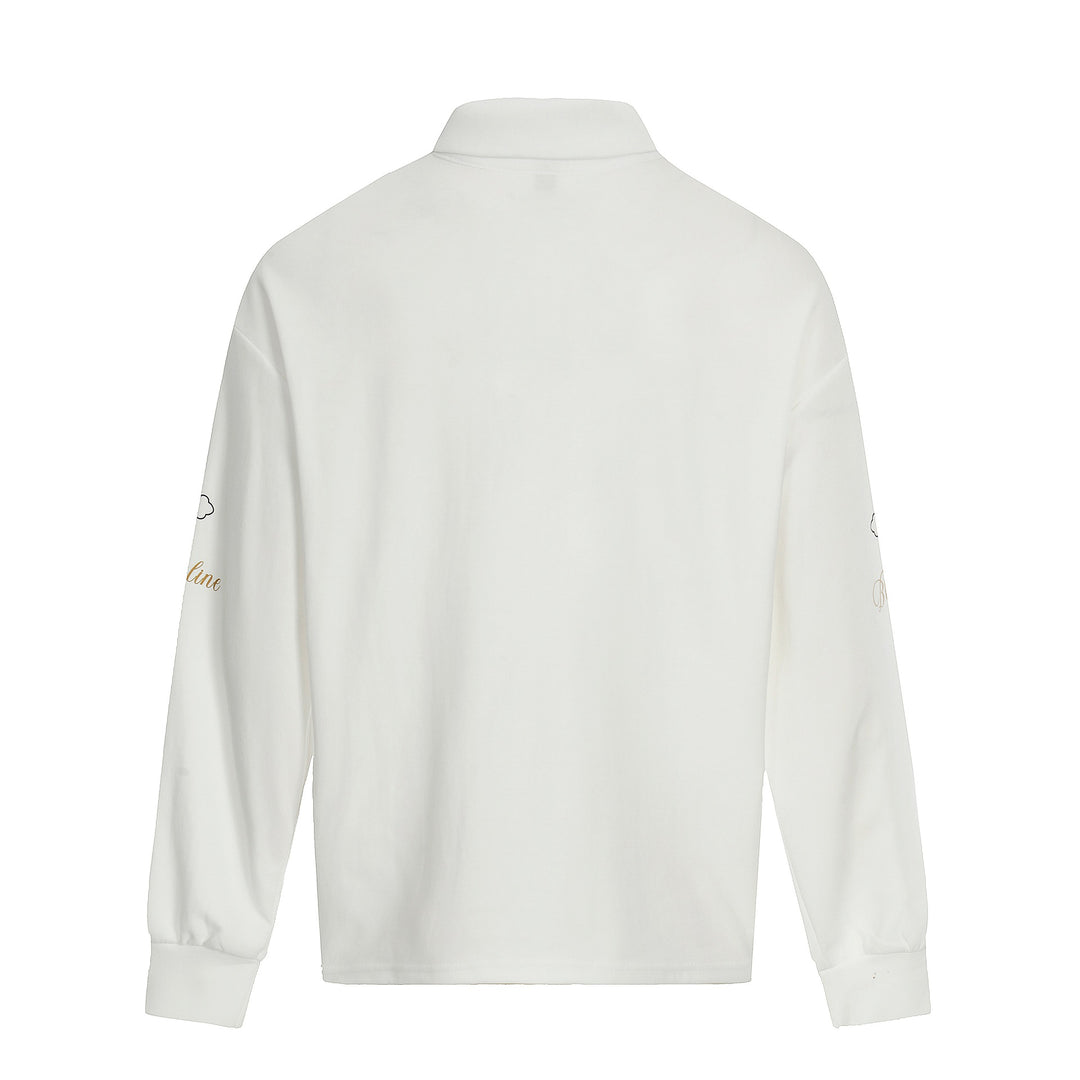 Unisex Rugby-Poloshirt mit Kentkragen, Logoprints und Oversize-Schnitt Echoarchiv
