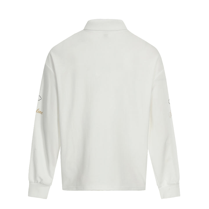 Unisex Rugby-Poloshirt mit Kentkragen, Logoprints und Oversize-Schnitt Echoarchiv