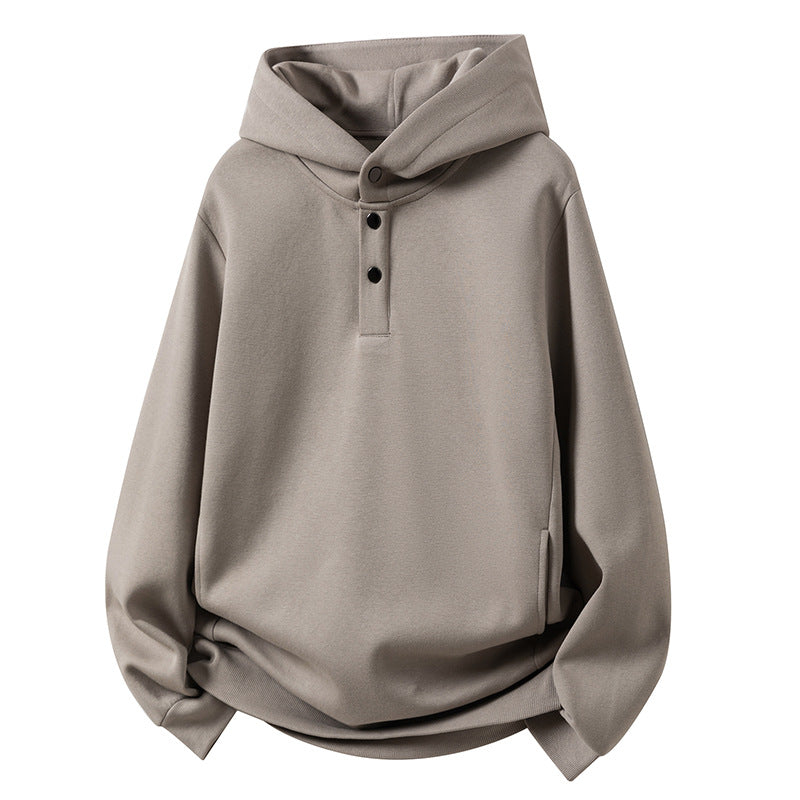 Herren Kapuzenpullover mit Knopfleiste und Kängurutasche Echoarchiv