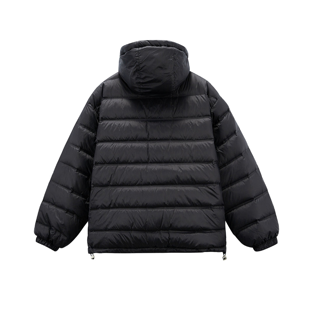 Herren Boxy-Pufferjacke mit hoher Stehkapuze, doppeltem Frontreißverschluss und Tunnelzug Echoarchiv