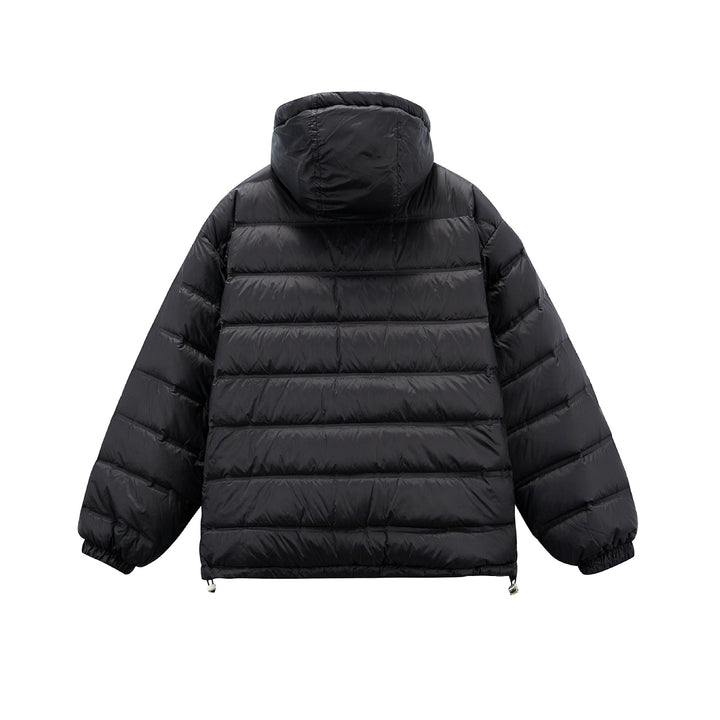 Herren Boxy-Pufferjacke mit hoher Stehkapuze, doppeltem Frontreißverschluss und Tunnelzug Echoarchiv