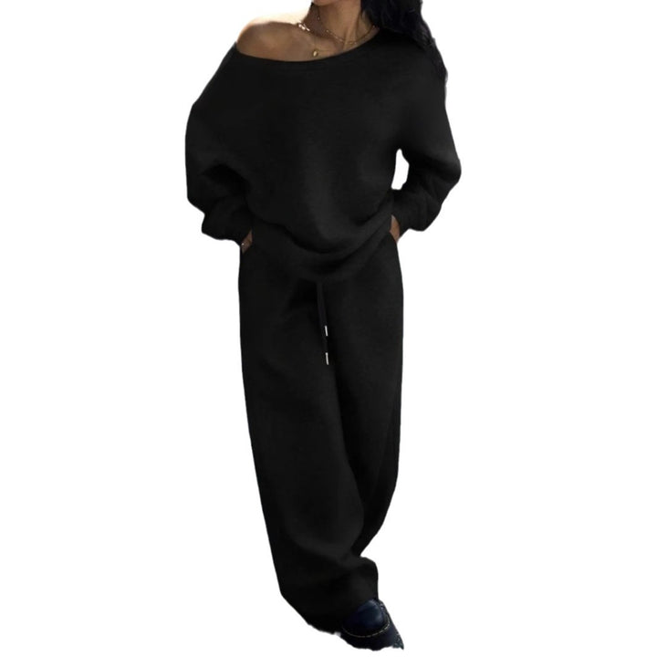 Damen nan lässiges Lounge-Set aus Baumwollmix mit weitem Bein Echo Archiv