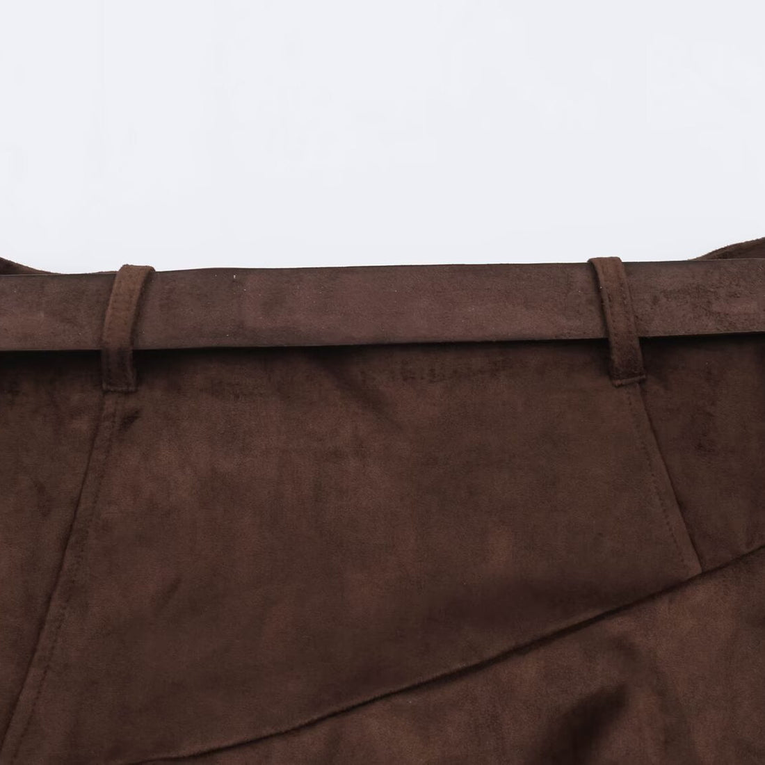 Damen Asymmetrischer Patchwork-Wickelrock mit Taillengürtel und Lagenoptik Echoarchiv