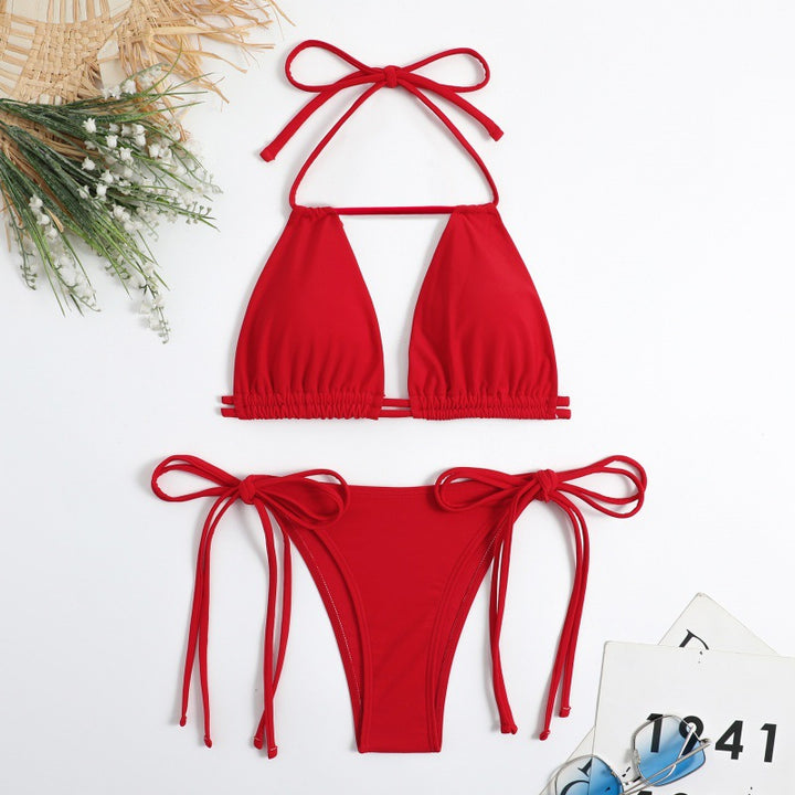 Damen Triangel-Bikini mit flexiblen Bindebändern und modischem Schnitt Echo Archiv