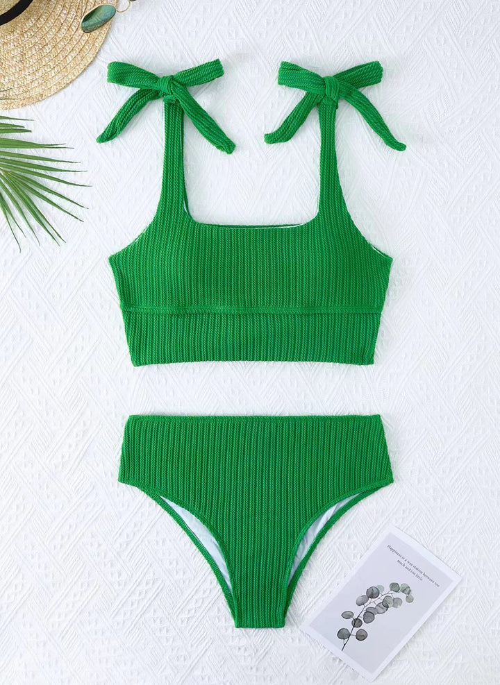 Damen Bikini-Set mit trendigem Rippdesign und verstellbaren Bindeträgern Echo Archiv