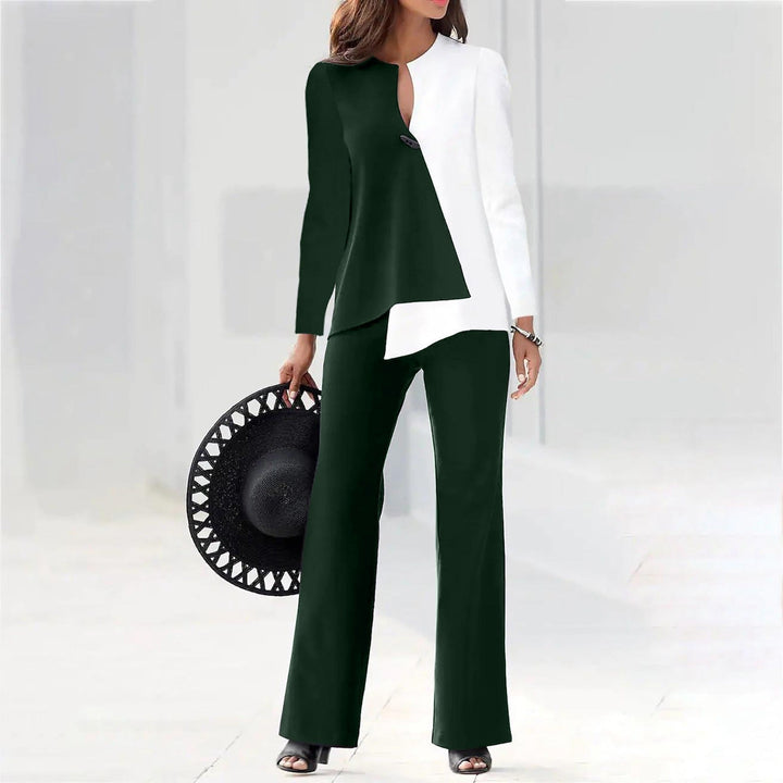 Damen Elegantes und modernes Hosenanzug-Set mit asymmetrischem Design Echoarchiv