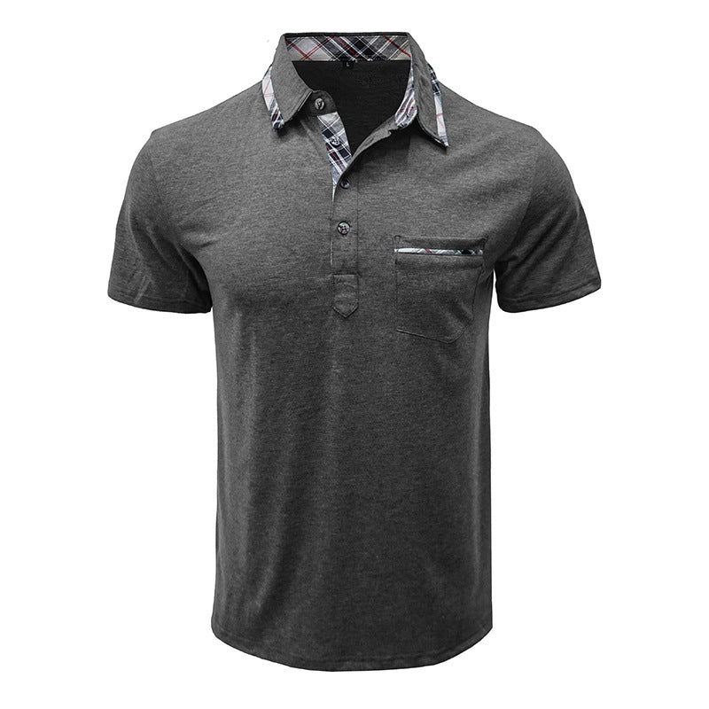 Herren Poloshirt mit kontrastierendem Kragen und modischer Brusttasche Echoarchiv