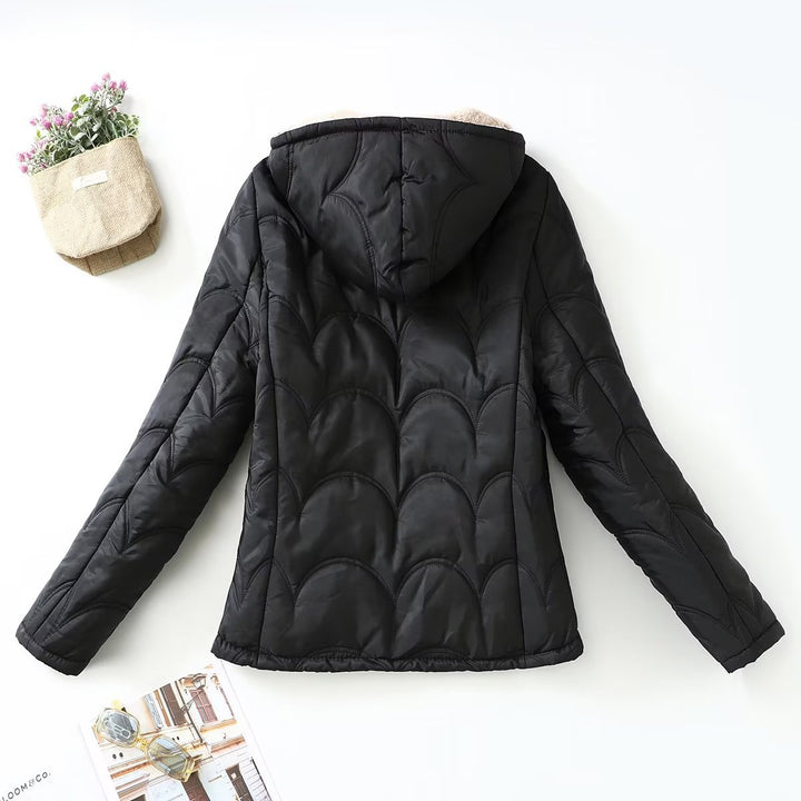 Damen nan gesteppte Kapuzenjacke mit Teddyfutter, durchgehendem Reißverschluss und seitlichen Eingrifftaschen Echo Archiv