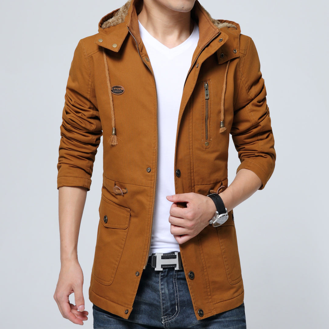 Herren Parka mit Teddyfutter in Kapuze, Utility‑Taschen und Kordelzug Echo Archiv