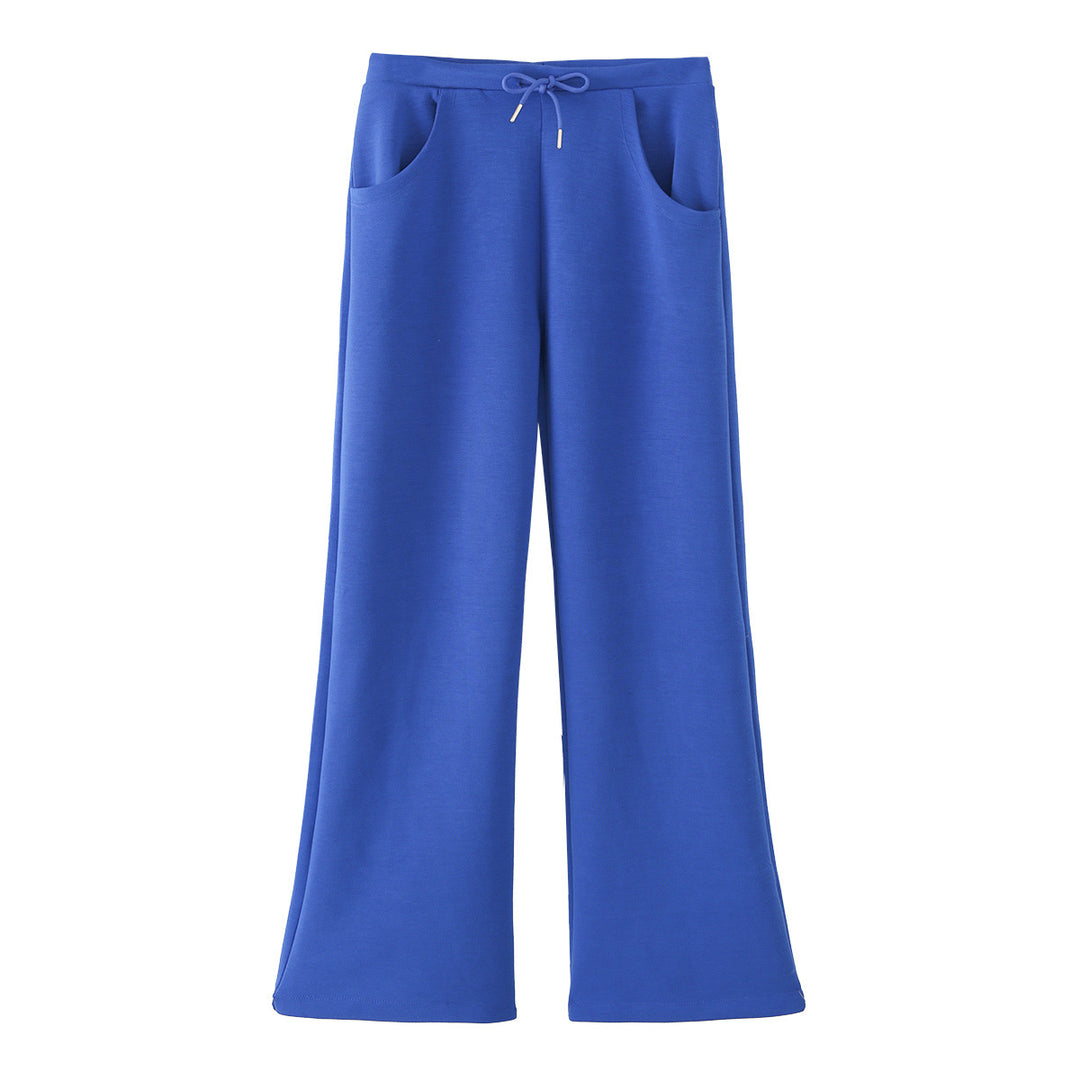 Damen Weite Jersey-Hose mit hohem Bund Tunnelzug und Pattentaschen Echo Archiv