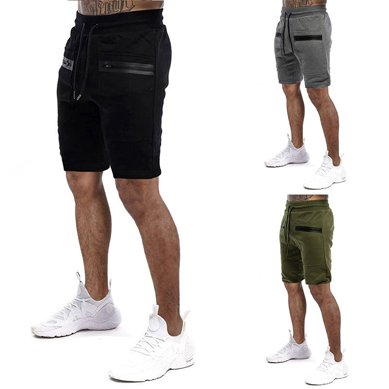 Herren Sportliche Shorts mit verstellbarem Bund und seitlichen Reißverschlusstaschen Echoarchiv