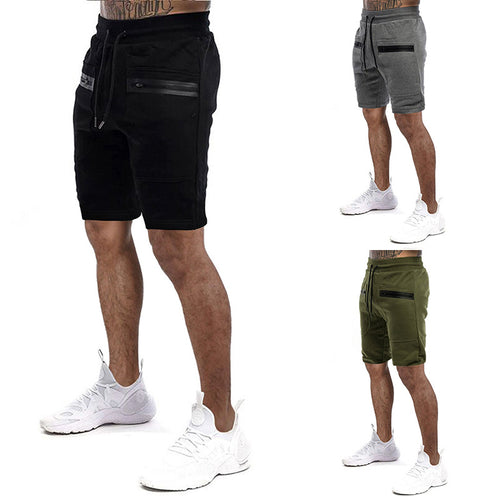 Herren Sportliche Shorts mit verstellbarem Bund und seitlichen Reißverschlusstaschen Echoarchiv
