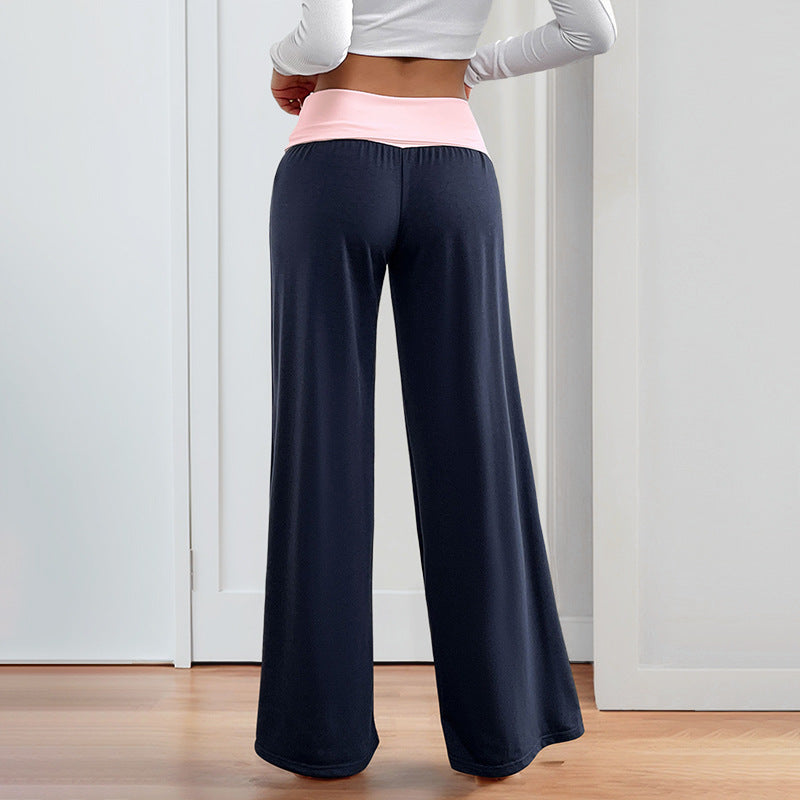 Damen Weite Palazzo‑Yogahose mit umschlagbarem Komfortbund Echoarchiv