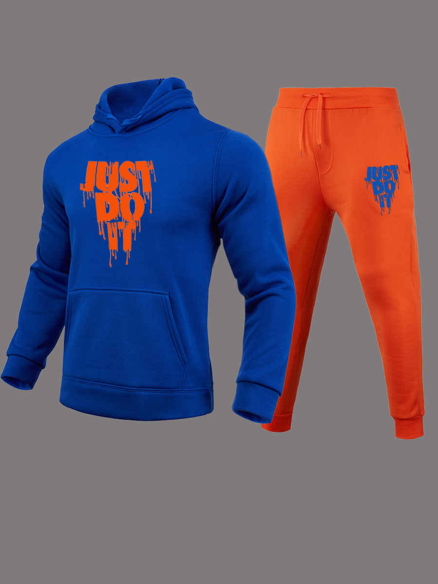 Herren Sportliches Hoodie- und Jogginghose-Set mit auffälligem Motiv und bequemer Passform Echoarchiv