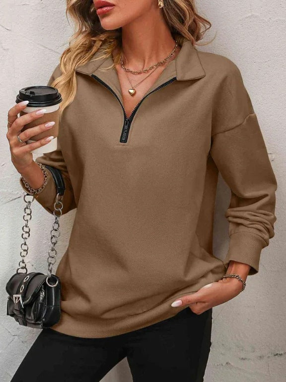 Damen SwEchoarchivtshirt mit halbem Reißverschluss Echoarchiv