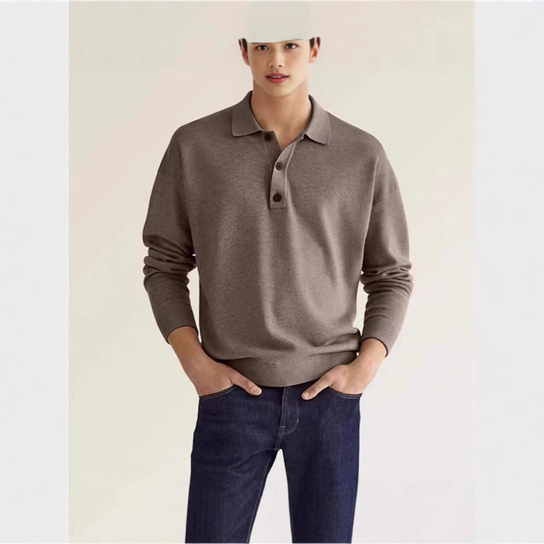 Herren lässiger Sweat-Polo mit Knopfleiste Echoarchiv