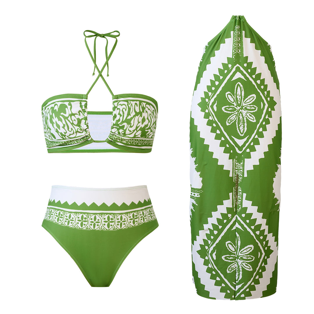 Damen Bikini-Set mit Bandeau-Oberteil und passendem Pareo Echo Archiv
