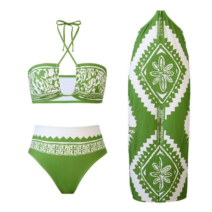 Damen Bikini-Set mit Bandeau-Oberteil und passendem Pareo Echo Archiv
