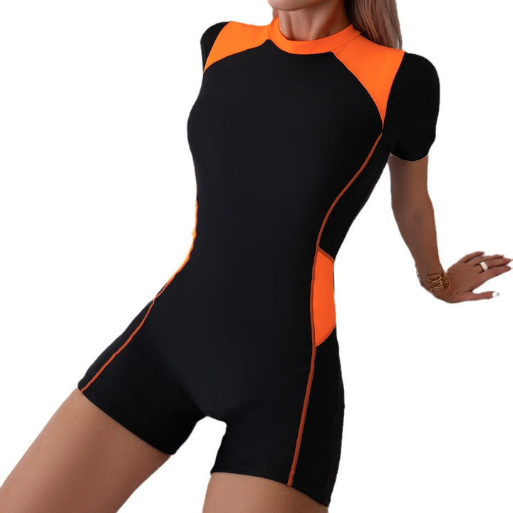 Damen Sportlicher Schwimmanzug mit kurzen Ärmeln Echo Archiv