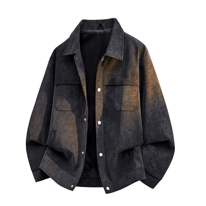 Herren Übergangs-Overshirt im Veloursleder‑Look mit Brustklappen, wärmender Futterlage & verdeckter Druckknopfleiste Echoarchiv