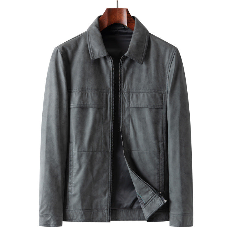 Herren Wildlederoptik Jacke mit Hemdkragen und Frontreißverschluss Echo Archiv