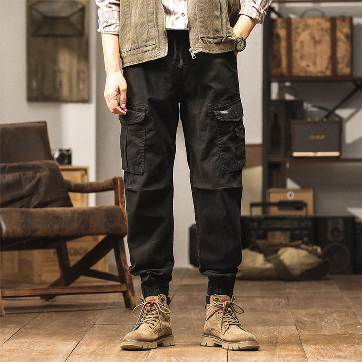 Herren Cargo-Jogginghose im Utility-Look mit Tunnelzugbund und Reißverschluss-Knöcheln Echo Archiv