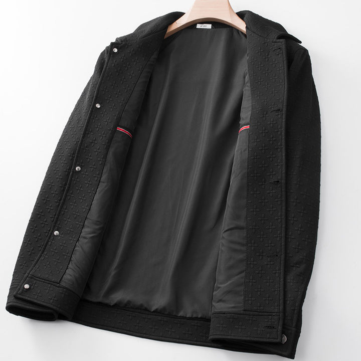 Herren Strukturierte Overshirt-Jacke mit Hemdkragen und aufgesetzten Brusttaschen – Taviero