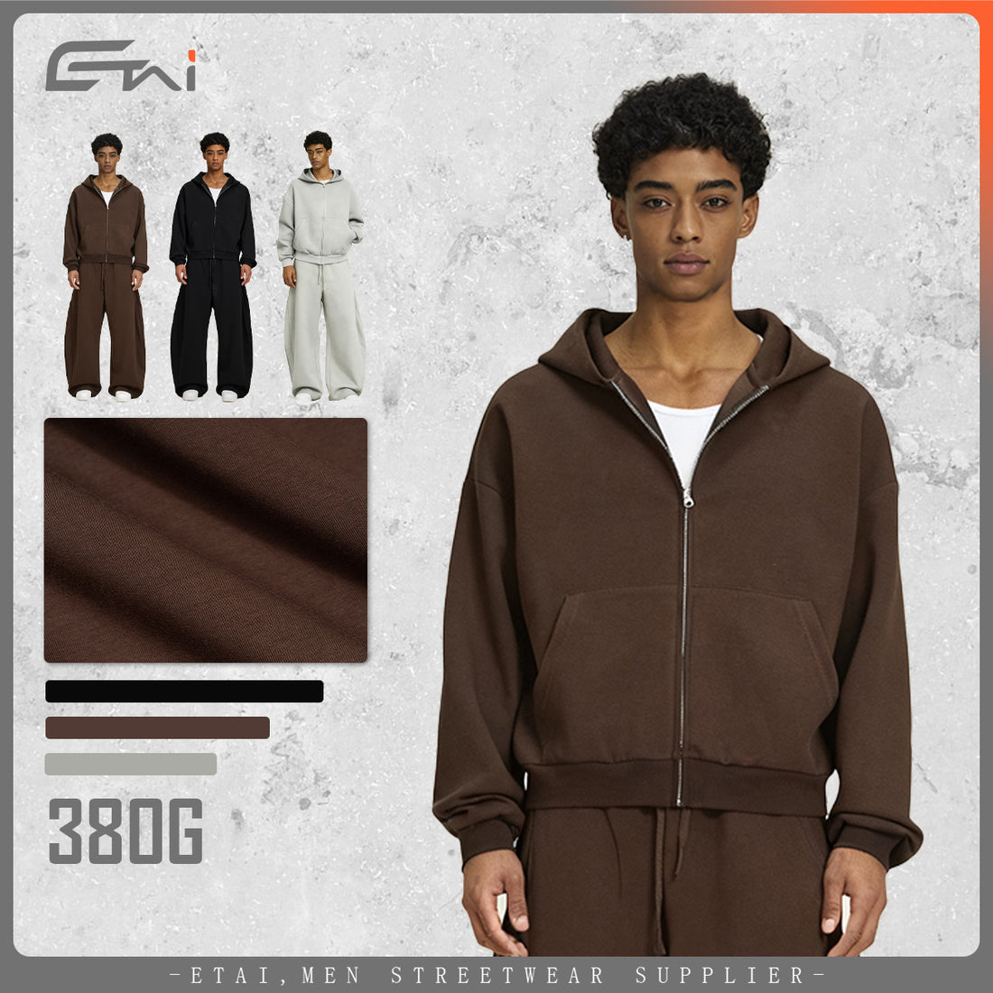 Unisex Boxy-Kapuzenjacke im Cropped-Schnitt mit elastischem Saum Echo Archiv