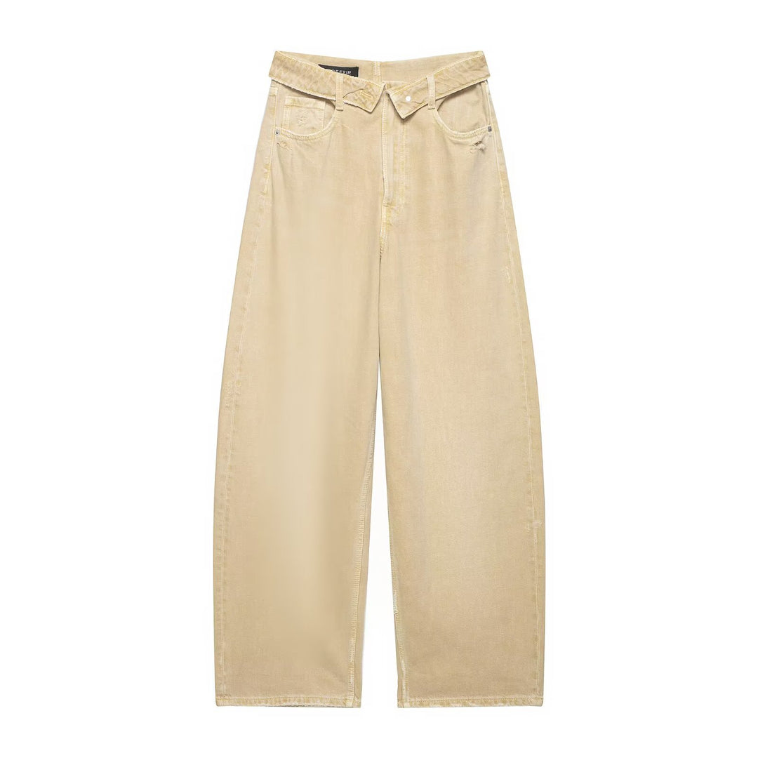 Damen nan weite Highwaist-Jeans im Vintage-Look mit ausgefransten Rissen Echo Archiv