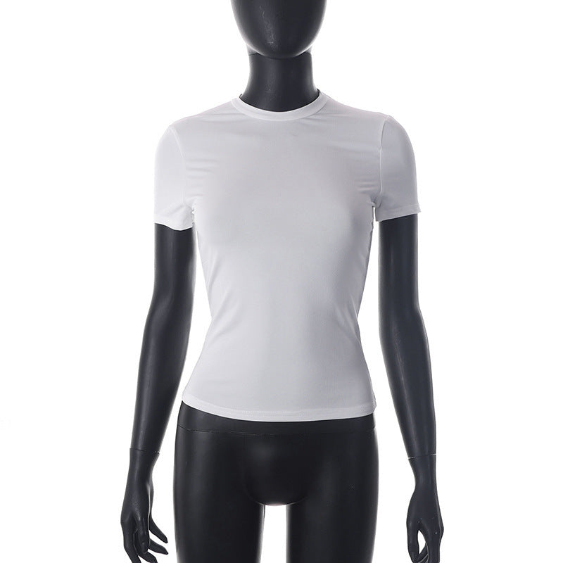 Damen Figurbetontes Kurzarm-T-Shirt mit hochqualitativem Stretch-Material Echo Archiv