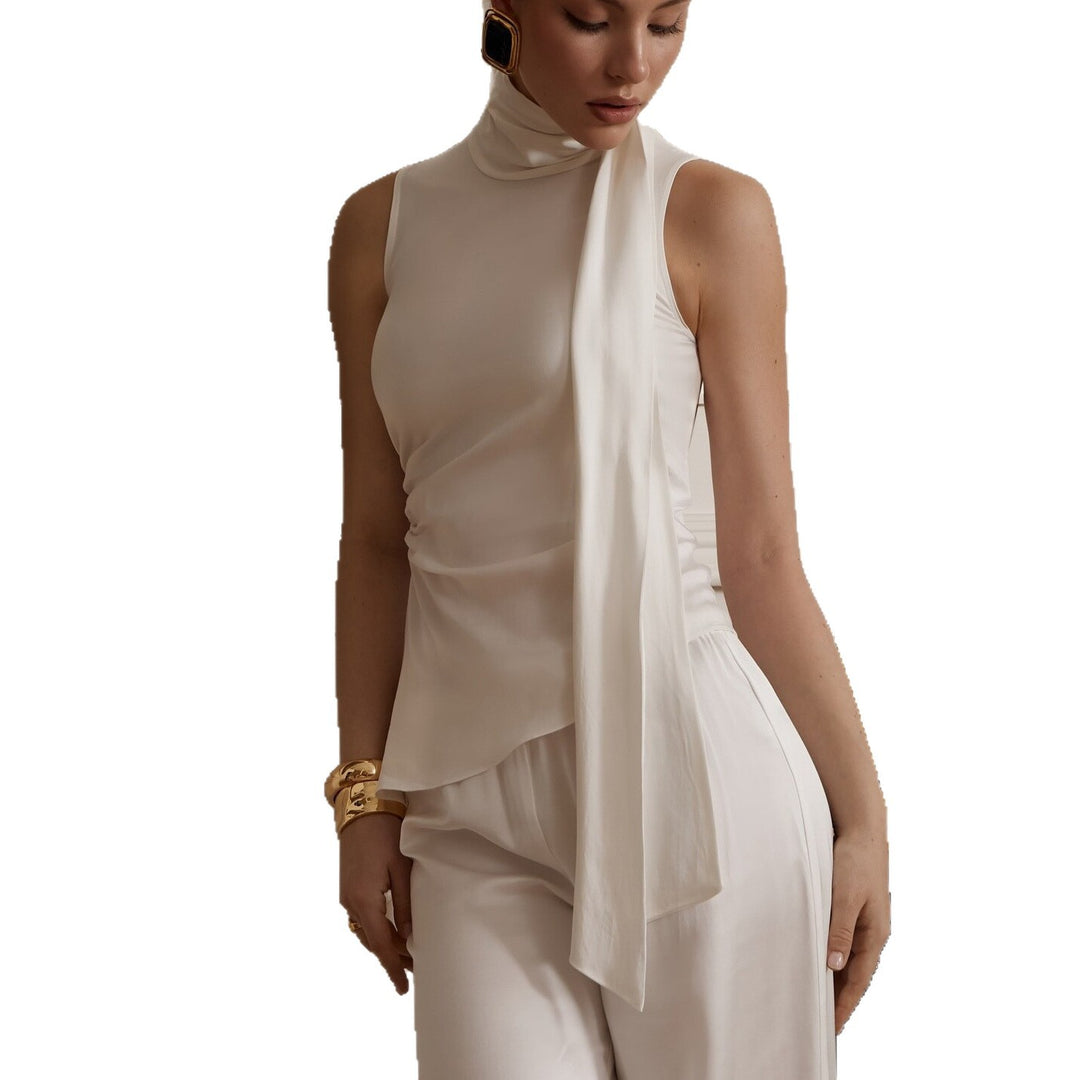 Damen Elegante und figurumspielende Bluse mit Halstuch Echo Archiv