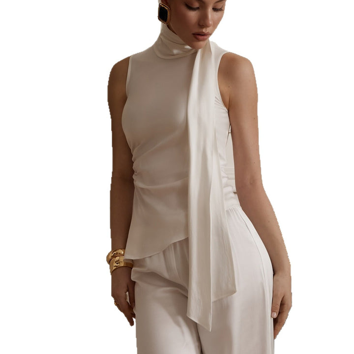 Damen Elegante und figurumspielende Bluse mit Halstuch Echo Archiv