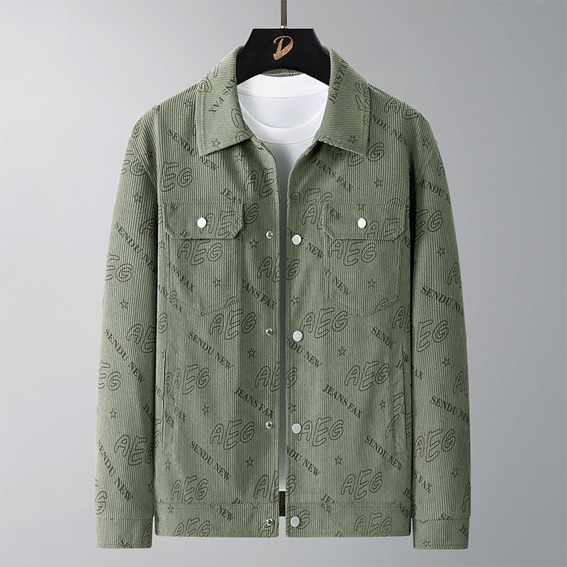 Herren Lässige Cordjacke mit praktischem Druck Echo Archiv