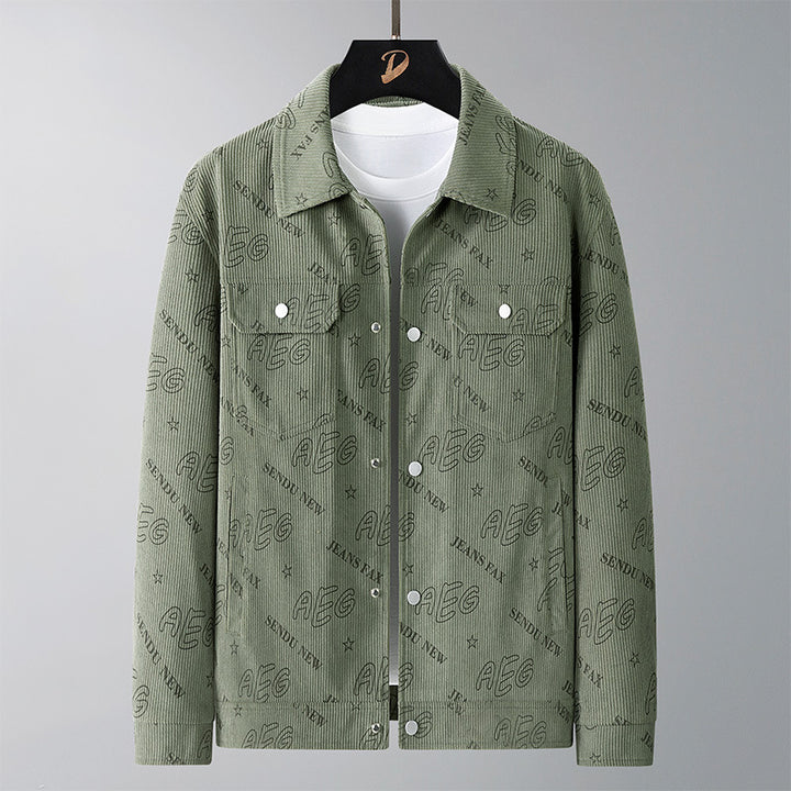Herren Lässige Cordjacke mit praktischem Druck Echo Archiv