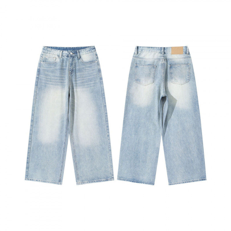 Damen Hoher Bund weit geschnittene gerade Jeans aus Vintage-Denim Echo Archiv